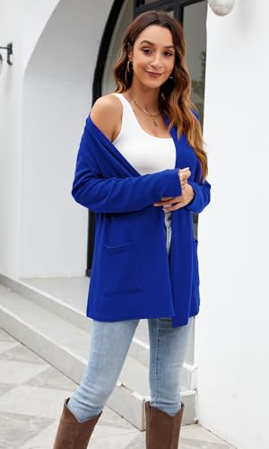 Image of Newchoice Womens Lightweight Long Sleeve Cardigans with Pockets Summer Casual Open Front Sweater Cardigan Duster