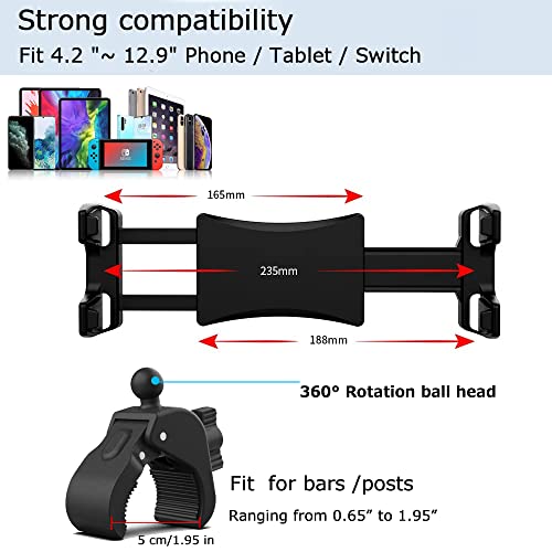 YFYFHR Tablet Holder Mount for Spin Bike Phone iPad Holder Stand Exercise Bike Handlebar Mount for Stationary Bicycle Treadmill - Image 4