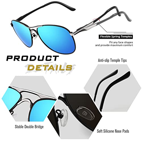Image of GQUEEN Classic Pilot Polarized Sunglasses Men Women Retro Shades UV400 MOS1
