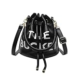 Small Bucket Bag for Women, Leather Bucket Bag Purses, Crossbody/Handbag/Hobo Bag(7.9 * 7.9 * 8.3in) (Black) -  NEGBIU