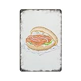 Edición Bagel de Salmón Ahumado para Amantes de la Comida Callejera, Regalo, Letrero de Metal, Placa, Póster, Vintage, Decoración de Pared, Aluminio, Creativo, Novedad, Único, Divertido, Arte, Lata