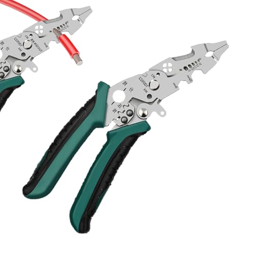 Dénudeur de Fils Électriques et Câbles - Pince à Dénuder et Crimper pour Câble,Pince Multifonction pour Dénudage et Connexion,pour Électriciens, Ateliers et Garages Automobile et