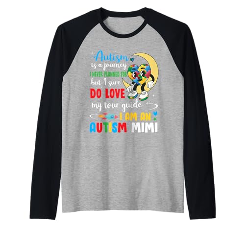 Autism Journey I Love My Tour Guide I'm An Autism Mimi Pride Raglan Baseball Tee