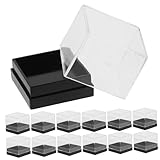 DEARMAMY 18 piezas Caja Acrílica Transparente Pequeña con Tapa para Almacenamiento y Exhibición de Minerales y Gemas Contenedores Cuadrados Resistentes y Organizadores para Coleccionistas