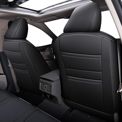 Image of AOMSAZTO Custom Fit Seat Covers for Toyota Camry 2025 2026 LE SE Waterproof Truck Seat Cushion Protectors, Full Set Faux Leather (Black,Camry LE SE)