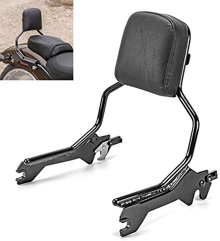 WSays Gloss Black Upright Sissy Bar Standard Height Passenger Backrest Quick Release Compatible with 2018-Up Harley Softail Fat Boy Breakout FLFB FXBR