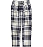 Kids Boys Woven Plaid Check Cotton Soft Lightweight Long Shorts Drawstring Pants with Pocket
