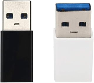 Hemobllo USB Adaptor USB Converter 2PCS Type-c Adapter USB 3.0 Male to Type-c Female Adapter Connector Compatible for Laptop Tablet Cell Phone Computer (Black and White) USB Adapters USB Chargers