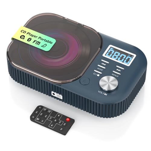 MONODEAL CD Player Portable, White Noise Portable CD Player with Bluetooth