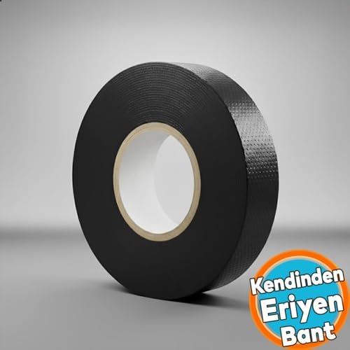 Kendinden Kaynayan Silikon Soğuk Sarma Eriyen Bant 19mm x 5m Tekli Hava Su Elektrik İzolasyonu Siyah - Görsel 2