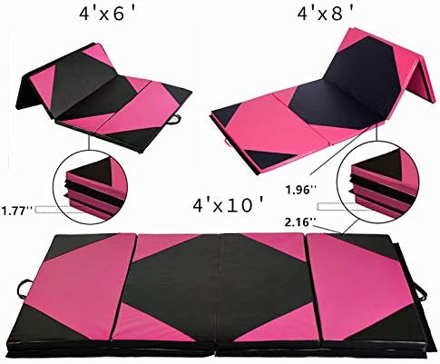 KOOLWOOM Gymnastics Mat PU Leather Thick Folding Panel for Gym Fitness Tumbling Yoga