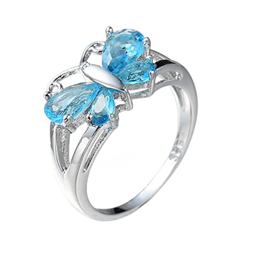 Bague papillon alliance mariage pierre précieuse blanche fiançailles femme