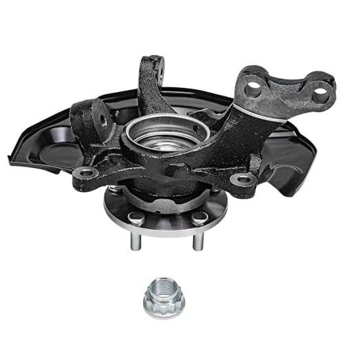 Image of Detroit Axle - FWD Front Left Steering Knuckle CV Axle for 2004-2010 Toyota Sienna, Driver Side CV Axle Shaft Steering Knuckle & Wheel Bearing Hub 2005 2006 2007 2008 2009 Replacement