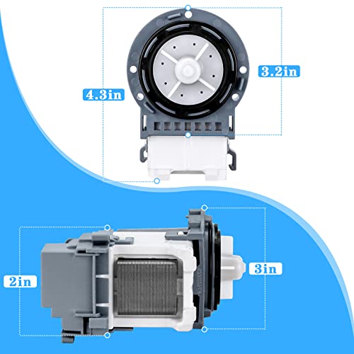 New Washer Drain Pump DC31-00054D DC31-00187A PX3516-01 for Samsung Washing Machine Models in the WA4, WA5, WF2, WF3, WF4, and WF5 series by TOMOON by TOMOON - Image 4