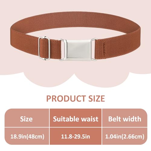 2PCS Kids Elastic Belt, Adjustable Stretch Belts Flat Buckle Waist Belt Boy Girl Quick Release Belt for Jeans Pants3