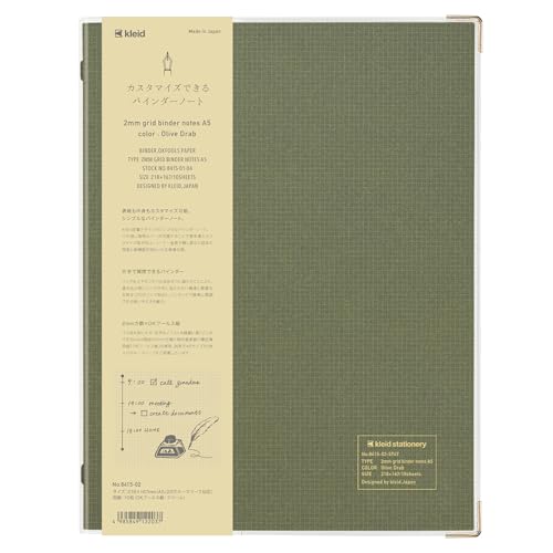 Carnet de notes kleid Binder 8415-02 A5, l'excellence du vert olive 2mm