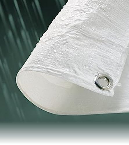 Image of Premsons Tarpaulin 120 GSM Heavy Duty Waterproof UV Resistant Poly Tarp Sheet Rot, Rip & Tear Proof Tadpatri with Grommets & Reinforced Edges Rain Roof Shed Cover 18 x 15 ft White