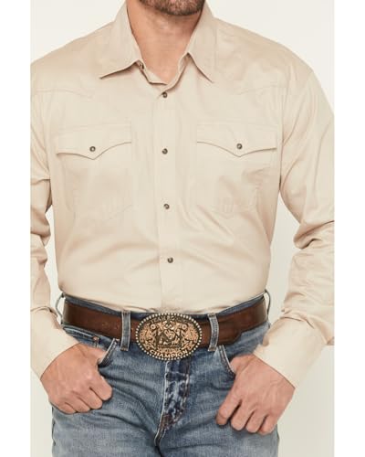 MENS RED SOLID LONG SLEEVE WESTERN BUTTON SHIRT TALL FIT3