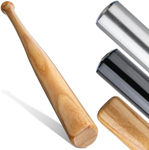 HELDENWERK® Baseballschläger aus Holz oder Aluminium 31 Zoll extra robust | Rutschfester ergonomischer Griff, Hartholz für besondere Stabilität, Solide Verarbeitung, Ideal für Trai