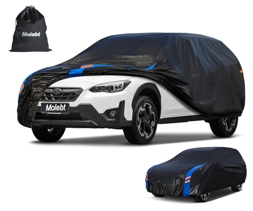 Molebt SUV Car Cover Waterproof All Weather for Automobiles, Full Exterior Covers for Jeep (170-181 inch) Universal Fit for Subaru CrossTrek, Kia Soul, Honda HRV etc. Rain Winter Sun Snow Protection.