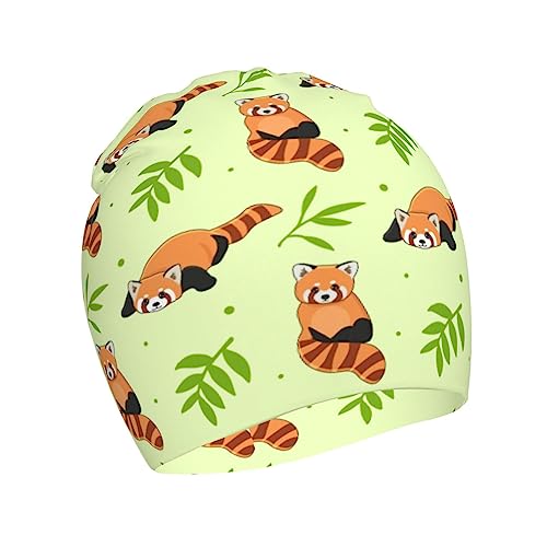 Red Panda Leave Tree Kids Beanie Hats Warm Knit Beanie Cap Skull Caps Gifts Decor for Boys Girls