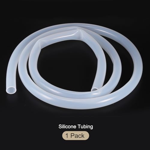 Image of 3.3ft 1 inch ID x 1-1 /4 inch OD Silicone Tubing Industrial Plastic Tubing Pure Silicone Hoses for Pump Siphoning Draining Irrigation Brewing, Translucent