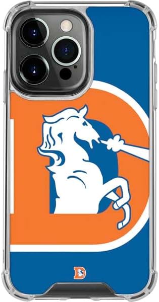 Skinit Clear Phone Case Compatible with iPhone 15 Pro Max - Officially Licensed NFL Denver Broncos Retro Logo Design