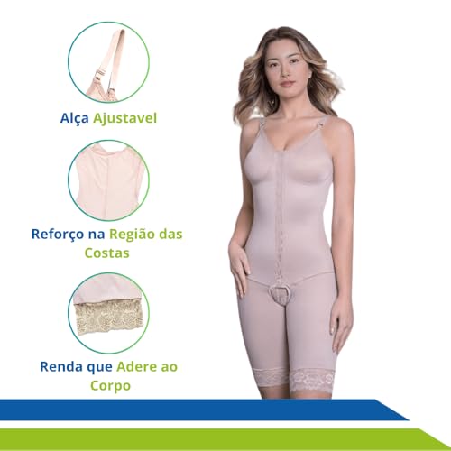 Cinta Pós-Cirúrgica Emana Abdominoplastia Lipo Gluteoplastia Macaquinho Média Compressão New Form (B