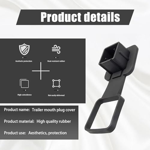 GKmow 1 PC American Flag Trailer Hitch Cover, 2In x 2In Waterproof TPU Insert Trailer Receiver Protection, Universal Square Durable Vehicle Towing Hitch Tube Cover Plug for RVs Trucks SUVs (Black) - Thumbnail 5