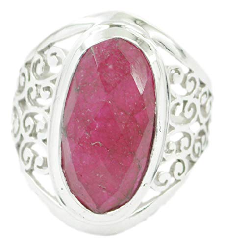Bague rouge en argent 925 RIYO par Hasard avec véritable gemme éclatante