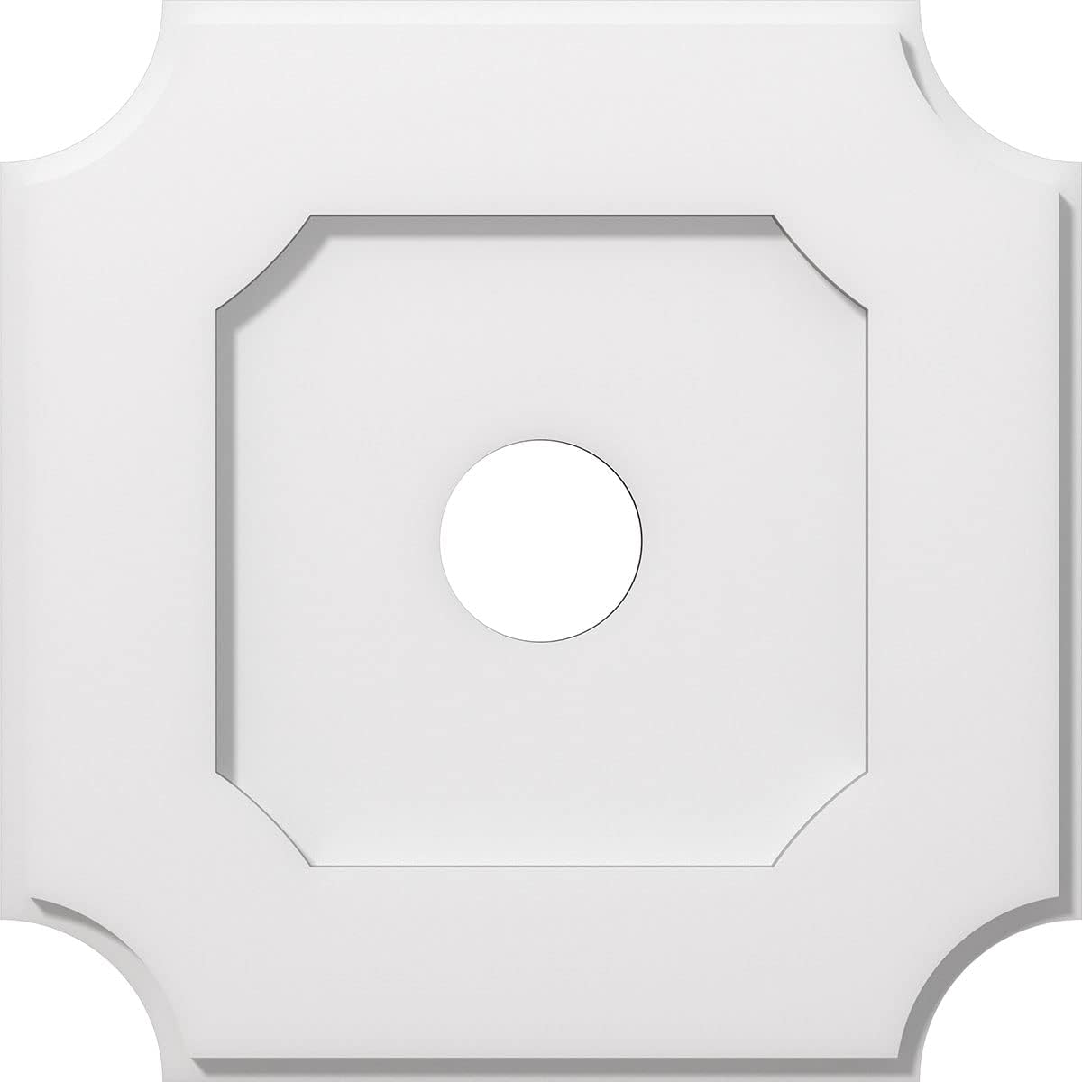 Locke 16" White PVC Contemporary Ceiling Medallion