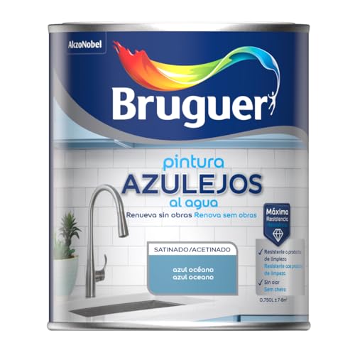 BRUGUER Esmalte Azulejos al Agua Satinado Azul Oceano 750ml