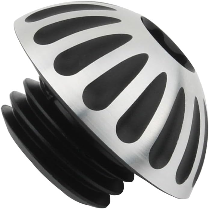 Motorcycle Fuel Tank Cap Vent Oil Protector Accessory/Fit for Triumph Hinckley Bonneville FITS All Years Motorcycle Gas Tank Cap(Black Exposed White)