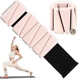 INDEPANDIA Wrist Ankle Weights for Women & Men, 4lbs Adjustable Weighted Bangles to Boost Calorie Burn & Strength, Arm & Leg Weights for Pilates, Yoga, Walking, Barre, Gym & Home Workout Blush Beige
