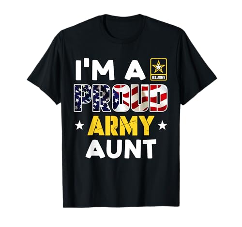 I'm a Proud Army AUNT USA American Flag Dog Tag Family T-Shirt