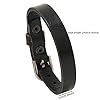 géneric FAROX Bracelet en Cuir Lisse de Style Vintage Punk Cuff Réglable All-Match Couple Bracelet Hommes Femmes Main Accessoires Bijoux à la Mode Cadeaux pour la Famille Amis Petit ami Mari,Noir #1