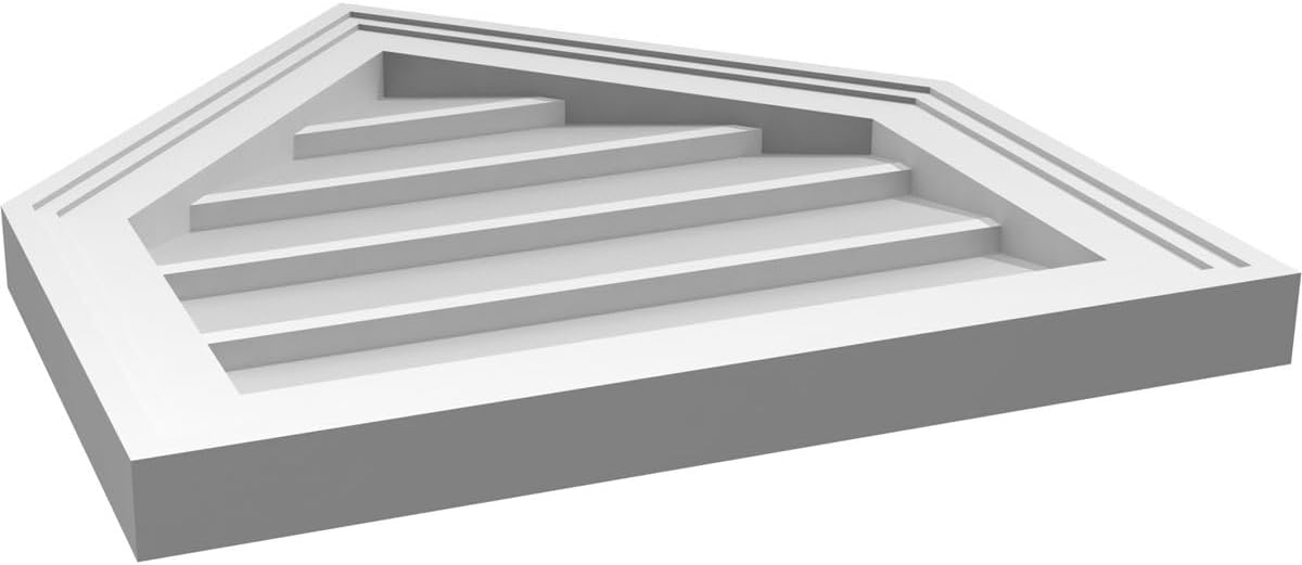 GVSPE18X2002SN-13 Peaked Top Brickmould Frame, Primed Tan Signature Series Surface Mount Gable Vents, 18-in. W x 20-in. H, Unfinished