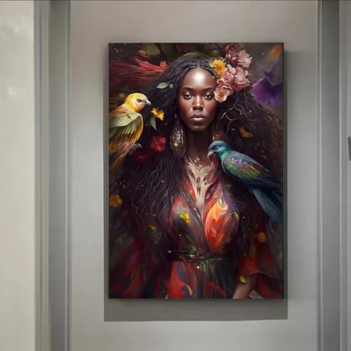 Tableau afro grand format 70x100 cm pour habiller un mur vide sans cadre imposé