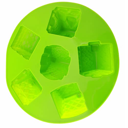 X-Haibei 3D Big Houses Cake Soap Christmas Gift Gingerbread Houses Silicone Mold 4Oz Per Cell, Dia. 2.5Inch #TOP6