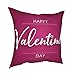 Fioletowa poszewka na poduszkę 'Happy Valentine's day' dekoracja urocza romantyczna różowa kochankowie prezent poszewka na poduszkę do domu dekoracyjne poszewki na poduszki do salonu na sofę 45 x 45 cm poszewka na poduszkę