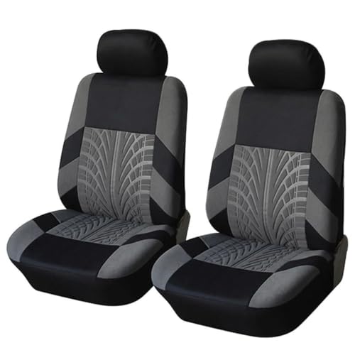 Housses de siège voiture universelles en tissu gris pour 2 places