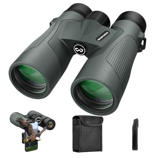 WOSPORTS 10x42 Binoculars for Adults, IP67 Waterproof Binoculars with Clear Low Light Vision, Compact Binoculars for Bird Watching Hunting Cruise Travel