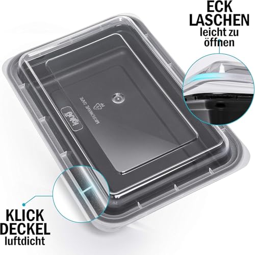 Foto von Igluu Meal Prep Boxen mit Deckel (10er-Pack) - wiederverwendbar, mikrowellen-, gefrier-, spülmaschinengeeignet, stapelbar - 828ml Fassungsvermögen - 1 großes Fach - aus BPA-freiem Kunststoff