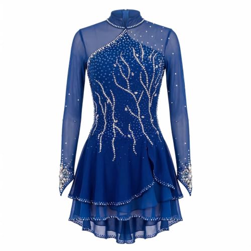 Robe patinage artistique confortable à strass pour éviter les irritations en compétition