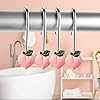 Amazon.com: W1cwey Peach Shower Curtain Hooks - 12pcs Peach Shower ...