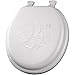 MAYFAIR 1386EC 000 Soft Toilet Seat with Embroidered Butterfly Easily Removes, ROUND, Padded with Wood Core, White