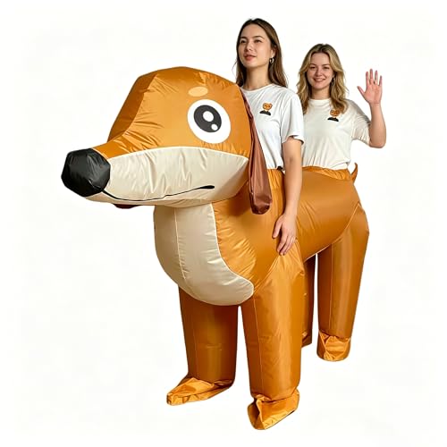 Wohablow Inflatable Dog Costume for Adults,Big Two Person Dog Blow Up Suit for Halloween Cosplay Party Festival Birthday Outdoor