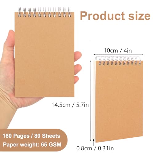 Carnet ligné A6 marron avec reliure double spirale et couverture rigide - 2