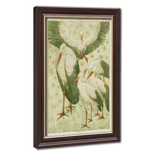 Cigogne prairie hollandaise sur toile pour salon et bureau cosy