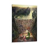 Jacek Yerka Prints Bible Dam Wall Art Paintings Poster Canvas Wall Art Prints Poster Gifts Photo Picture Painting Posters Room Decor Home Decorative 12x18inch(30x45cm)